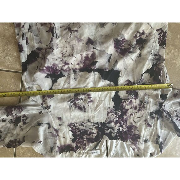 Calvin Klein Floral Blouse - Purple and White - Picture 7 of 8